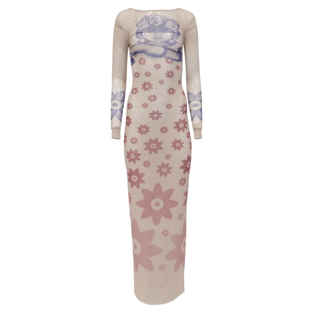 House Of Aama La Sirene Bodycon Maxi Dress in Multicolor Nylon